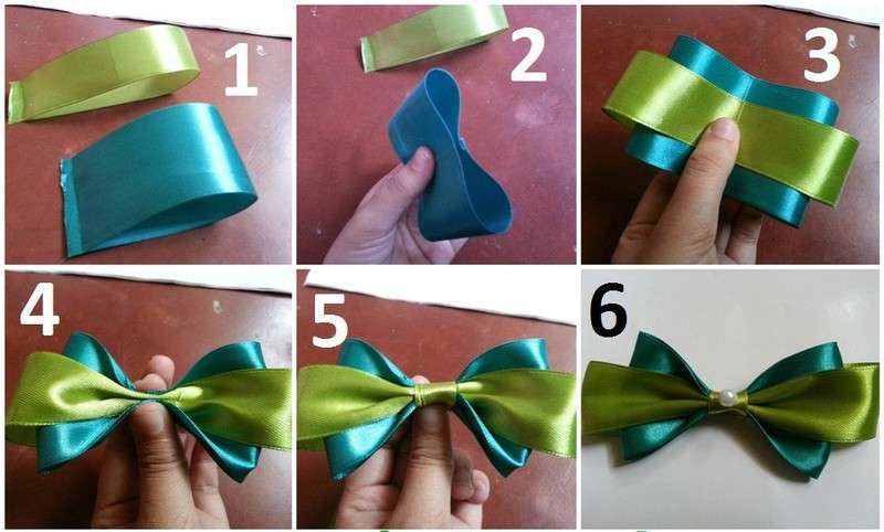 как сделать галстук-бабочку из лент