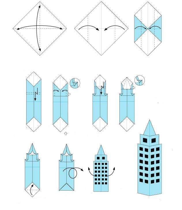 оригами небоскреб